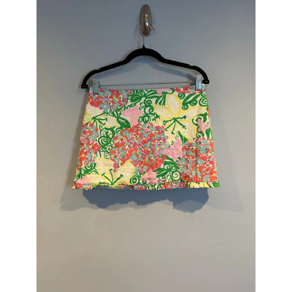 Lilly Pulitzer Floral Print Mini Skirt – Size 0 - Picture 1 of 5